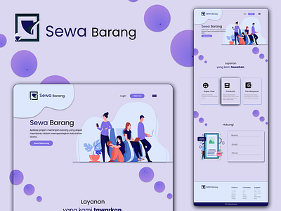 Landing Page Sewa Barang design logo ui web