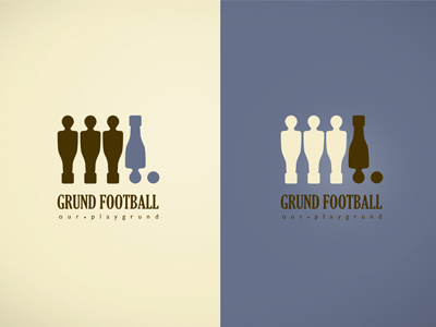 Grundfoci logo blue branding football logo retro