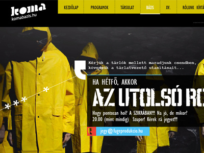 Koma dark theatre web webdesign yellow