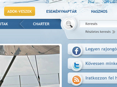 Yachting menu submenu blue menu submenu webdesign