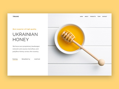 Trade Home Page blueberry clean export food home page honey simple slider trade walnut white yellow