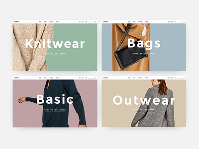 Homepage Slides banner clean clothes e commerce fashion homepage minimal slide typography