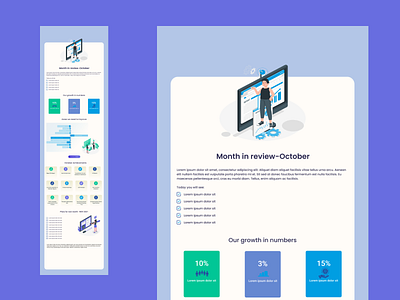 Monthly mailing report design typography ui ux