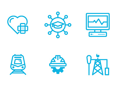 GE Icons blue icons minimal stroke