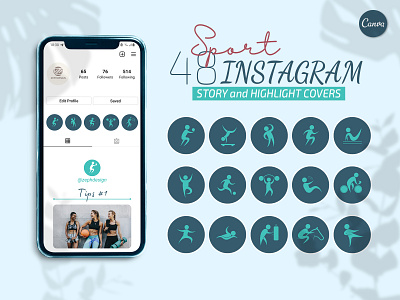 Sport Instagram Story and Highlight package 1in48 instagram media post social
