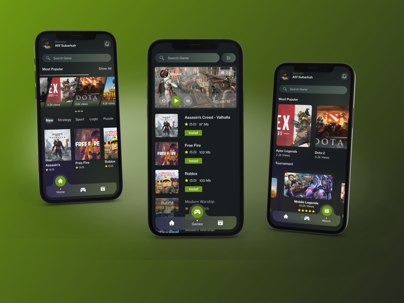 Game Stream App by afif Subarkah on Dribbble