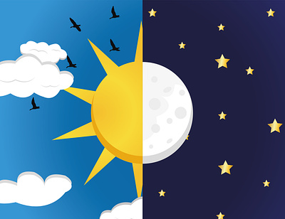 Sun and moon creative design graphic design illustration illustrator sun and moon vector