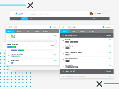 Naboo: Backend GUI for Aroma admin console dashboard desktop food gui product designer ui ux