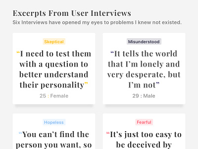 Excerpts From User Interviews casestudy empthay interview start up testing user research ux