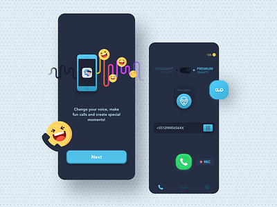 Voice Changer - UI Mobile App app calls funny interface mobile onboarding record ui voice