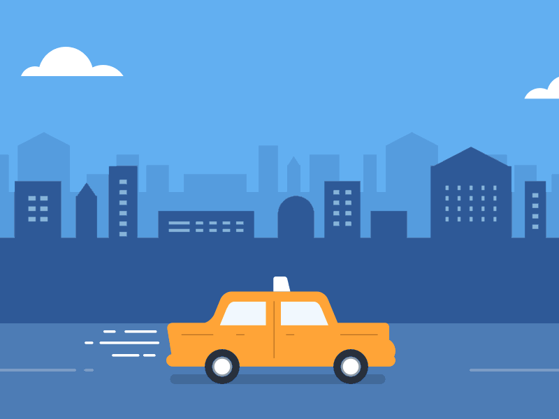 Taxi Drive Animation animation car city drive gif loop taxi