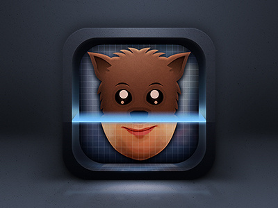 iOS app icon animal app face human icon ios laser match recognition scan