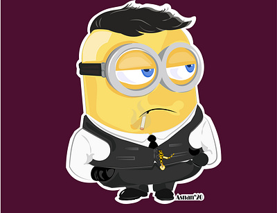 Minion Shelby art branding digital art face illustration peakyblinders thomas shelby vector art