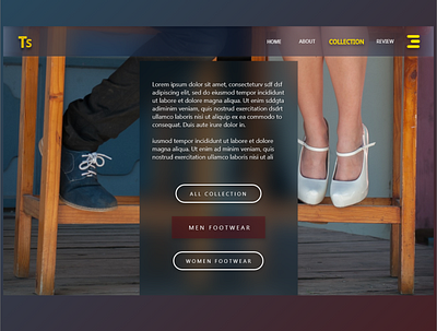 Footwear website design- collection page ecommerce glassmorphism hover modern typography ui ux web web design