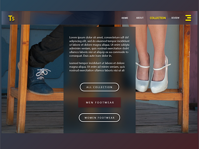 Footwear website design- collection page