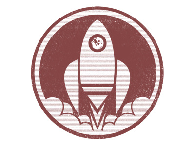 moonguys logo. logo moon retro rocket space spaceship stamp