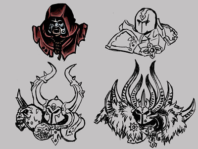 Darkest Dungeon to Warhammer portraits project. 2d darkest drawing icon illustration portrait warhammer