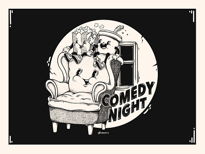 Comedy Night 1930s 30s cartoon characterdesign comedy design graphic design illustration logo poster print retro retrocartoon vintage