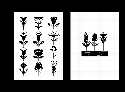 simplification of forms branding design drawing flowers graphic design illustration ink lineart logo plants simple sketch