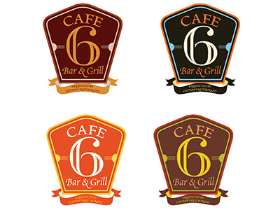 Cafe 6 Restaurant logo branding logo restaurant