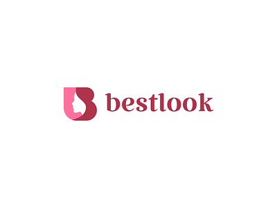 Bestlook Logo b beauty cosmetics face feminine hair logo logo design make-up serif styling women