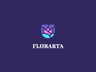Florarta Logo abstract flower geometric line logo plant rose