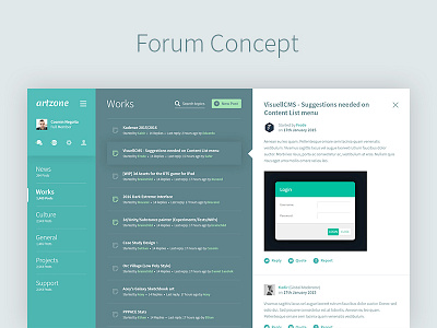 Forum Concept app clean concept design forum photoshop ui web