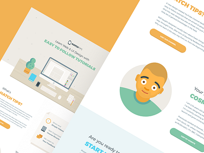 Hatch Tips Homepage color concept design figma hatch illustration tips tutorials video web