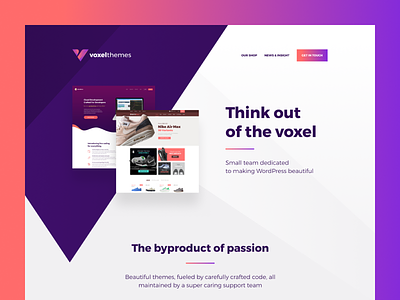 Voxel Themes awesome clean dark design gradients landing page light themes ui voxel wordpress