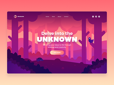 Denaturate Hero design gradient hero illustration landing page ui ux web