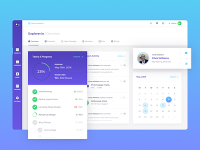 Observatory - Client Collaboration Tool client dark dashboard freelance gradients light project management ui ux
