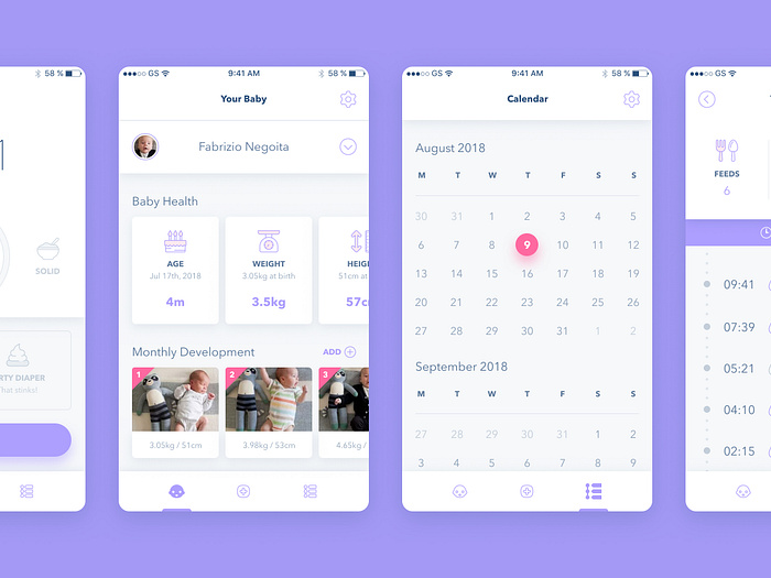 Baby Dev Tracker Concept App by Intudio on Dribbble