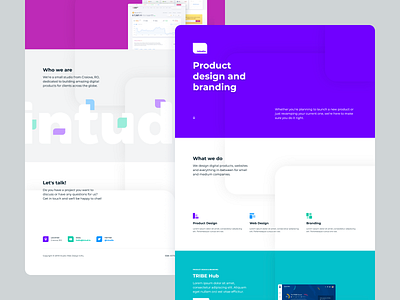 Intudio Website WIP agency colors design landing page light minimal modern product purple shadow typography website