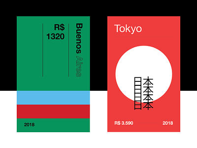 Travel Cards argentina cards design digital graphic interface japan tokyo ui ux vector