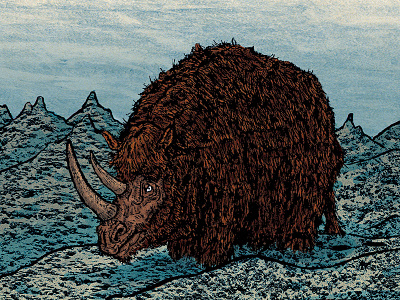 Wooly drawing illustration ink mountain mythical wooldy