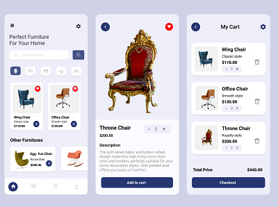 Furnitureshow Room App Design ui ux