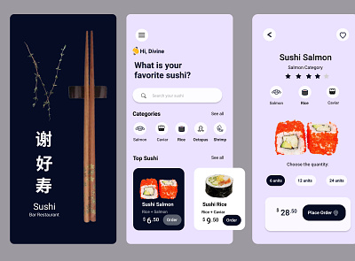 Sushi Restaurant App Design ui