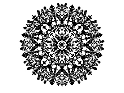 Black And White Creative Mandala branding business creative design graphic design illustration logo typography vector