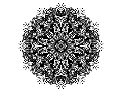 Black And White Vector Mandala branding business design element graphic design illustration logo mandala typography ui ux vector