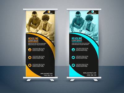 Roll Up Banner branding business design flyer graphic design illustration logo roll up banner typography ui ux vector web banner