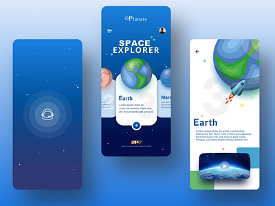 Planato - a kids learning app 3d animation graphic design illustration minimal ui