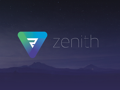 Zenith - antivirus software app application blue branding flat gradient green logo logotype software violet z