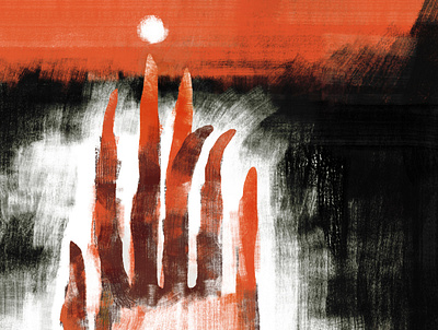 reaching the sky brushes hand illustration orange painting photoshop