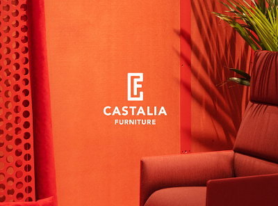 Castalia furniture logo brand design design furniture graphic design line logo minimal monogram logo orange vector