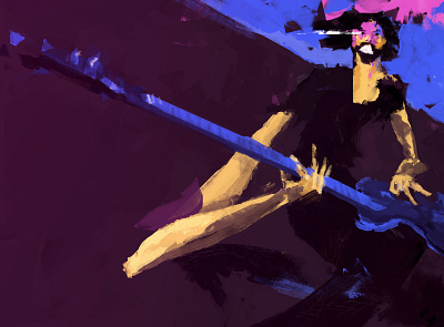 Guitar player art brochas brush digital painting guitar illustration music painting photoshop