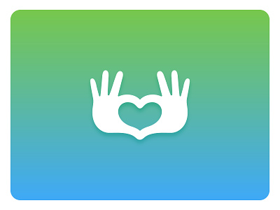 The heart-hand icon story branding corazón gradient graphic design green hand heart icon logo manos vector