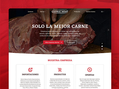 Global Meat - Hero Section graphic design hero section meat red ui website
