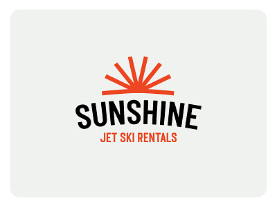 Sunshine Jet Ski Rental brand design branding design jetski logo logotype lotipo minimal orange rental sun vector