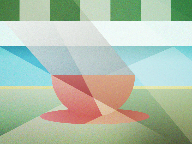 Coffee with a view design cubism aftereffects cafe coffee retro