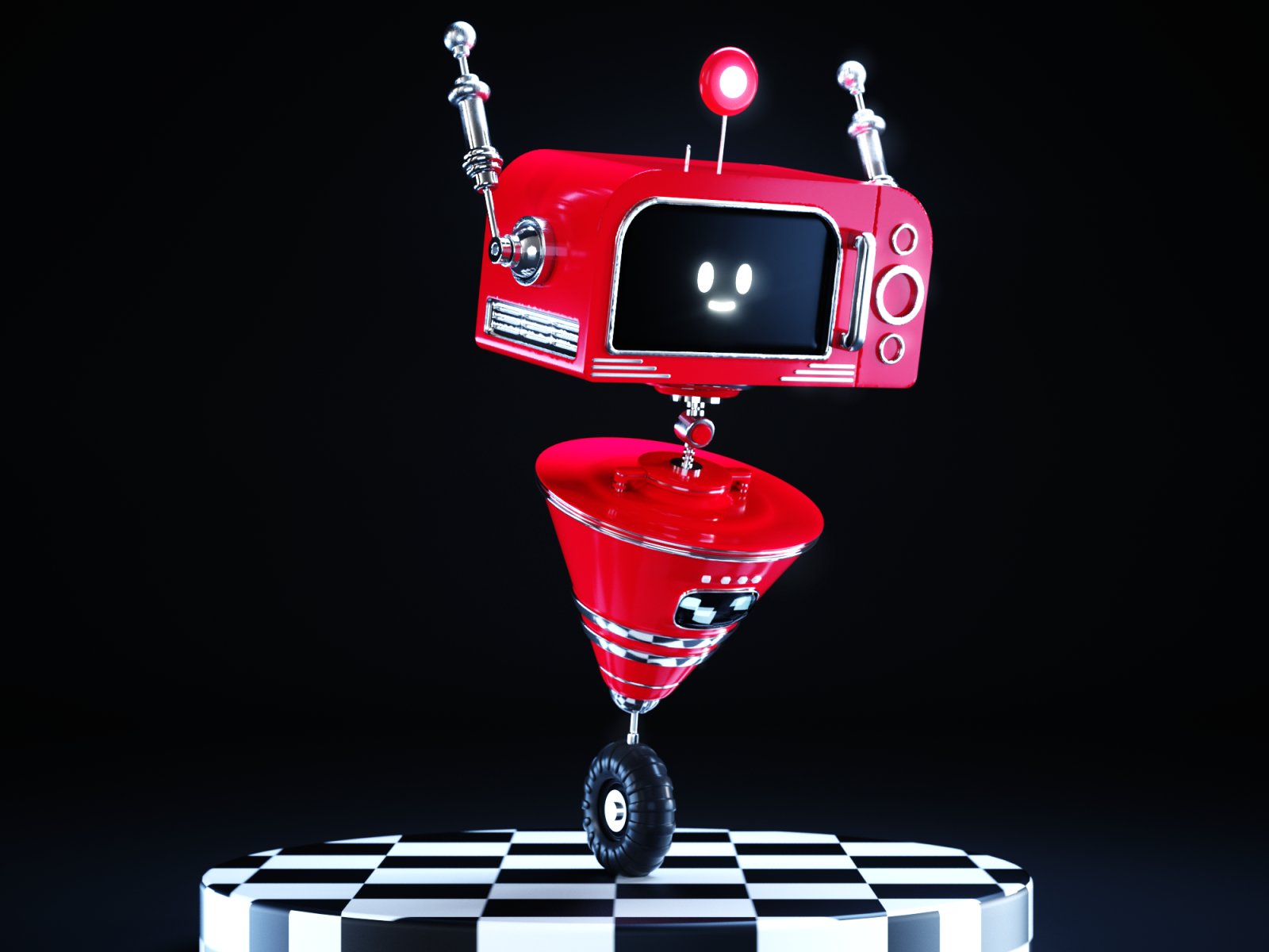 Heatwave a 3D Robot Microwave from the 50's by Osseano on Dribbble